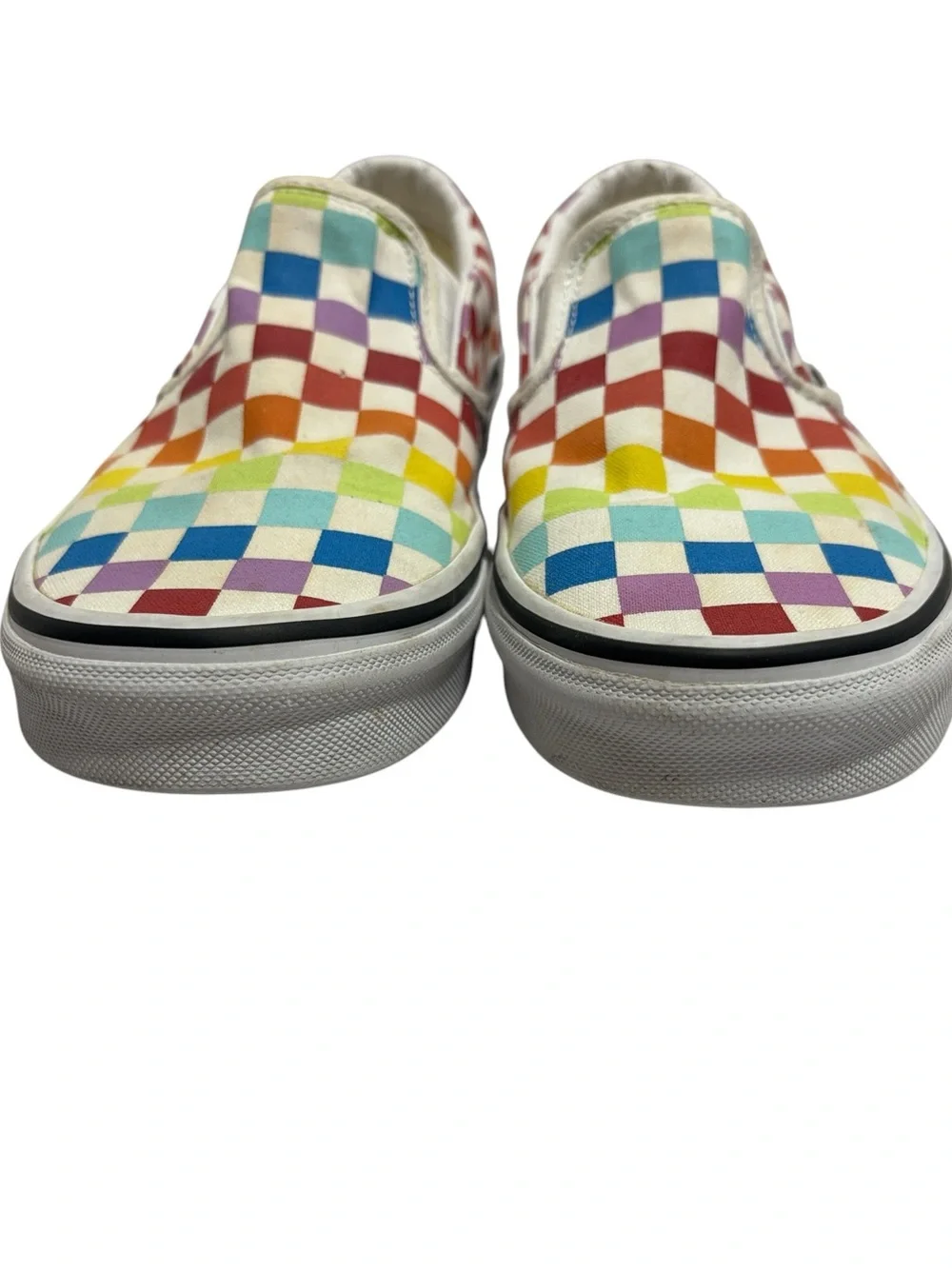 Vans Rainbow Unisex Checker Slip-On Sneakers Men Size 6.5 Women Size 8
